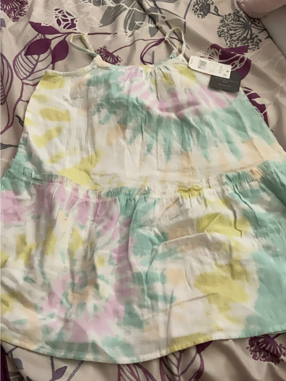 Grayson Threads Pastel Tie-Dye Tank Dress in Mint, Yellow & Pink